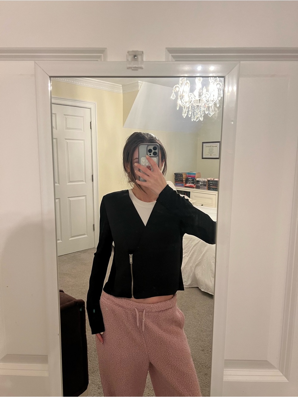 Zara Black Asymmetric Zip Jacket for Women